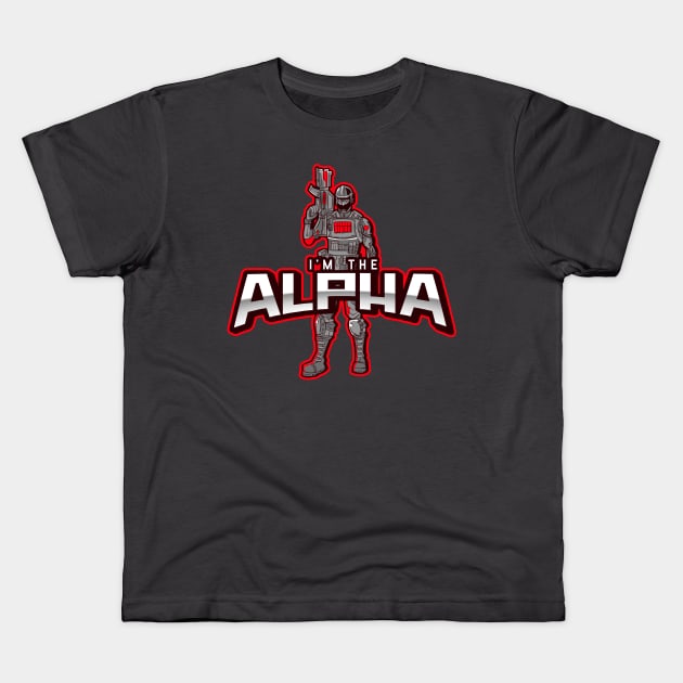 I'm The Alpha (9) Kids T-Shirt by CavemanMedia